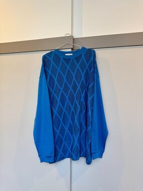 Giorgio Danieli Blue Italian Knit Sweater XL Vintage Made in Italy